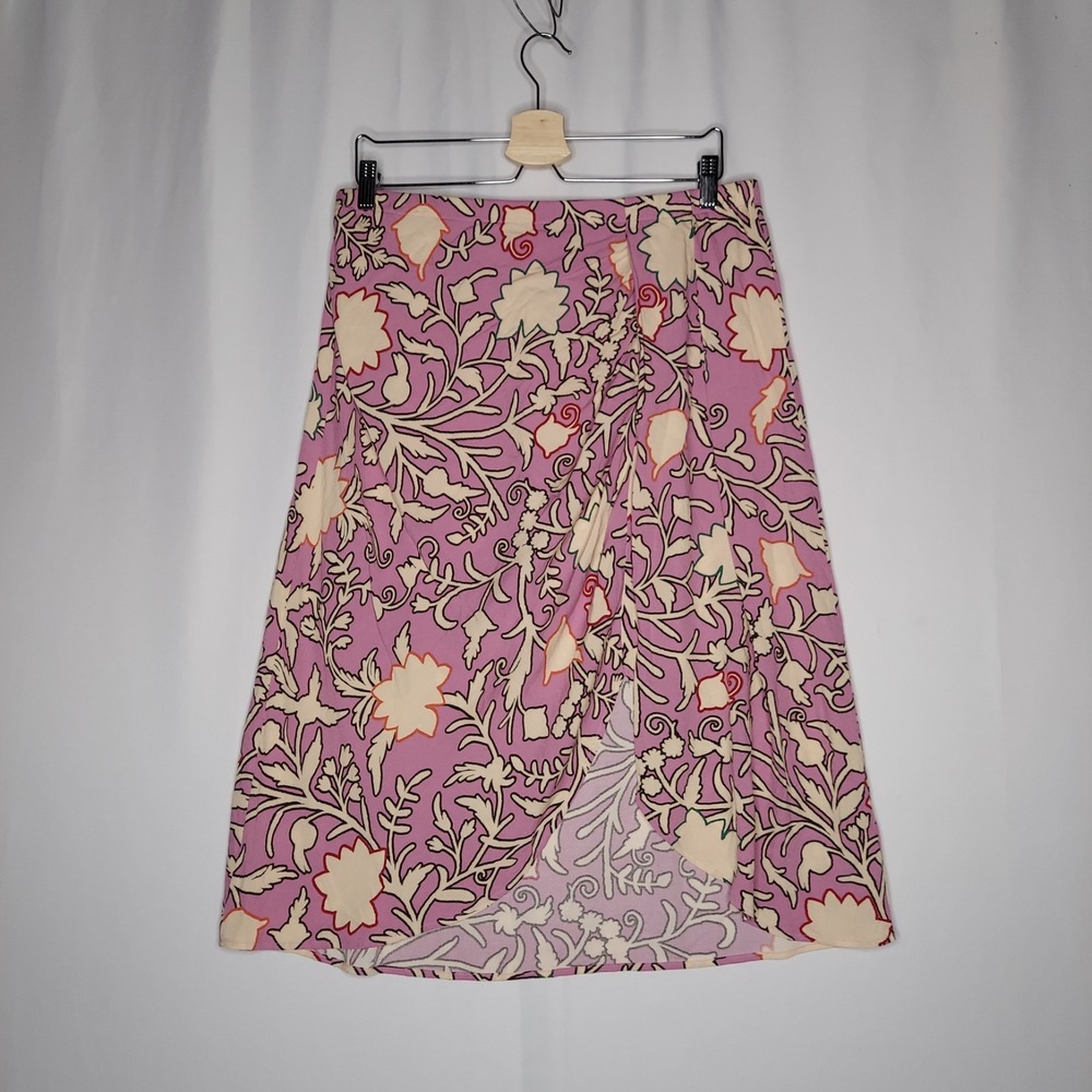 Knox Rose Skirt Large Purple Tulip-Split Mini Retro Floral‎ Coastal Beach